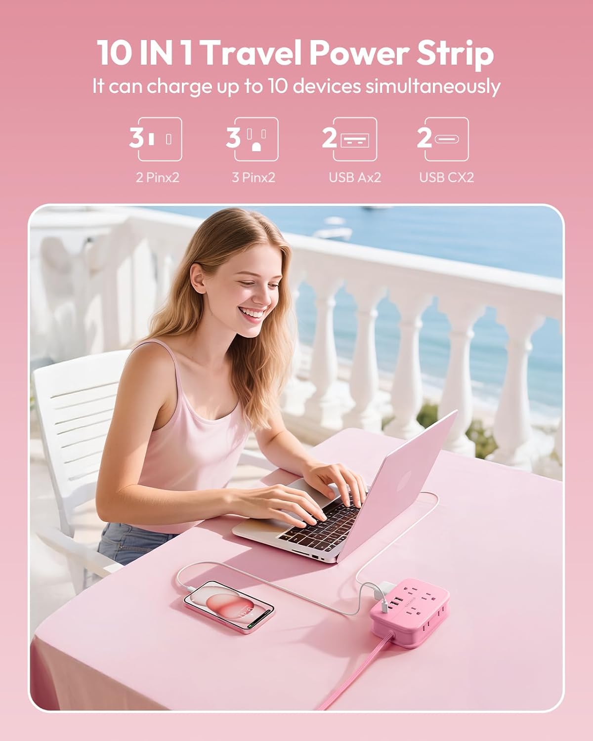 Chic Pink Power Hub