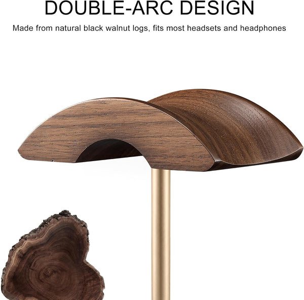 Elegant Walnut Headphone Stand
