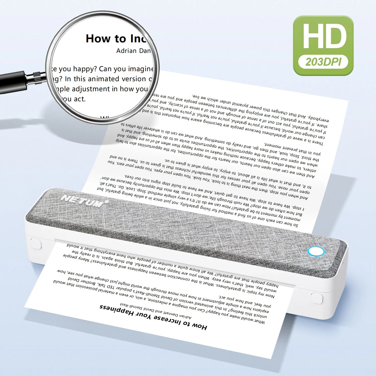 Portable Inkless Thermal Printer